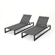 preview thumbnail 24 of 41, Modesta Outdoor Aluminum Mesh Chaise Lounge (Set of 2) by Christopher Knight Home - 77.00" W x 26.50" D x 10.50" H