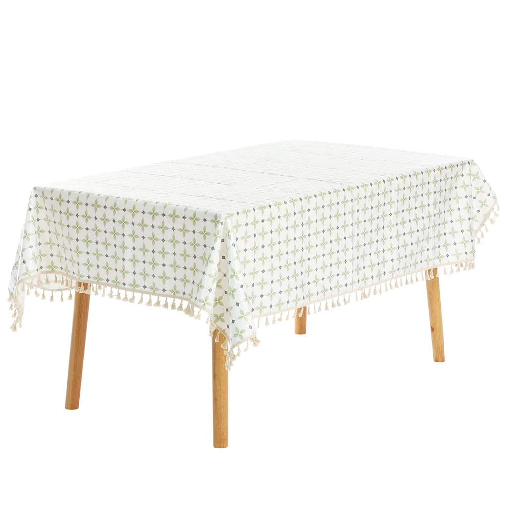 1 Pack Rectangle Tablecloth, Faux PU with Tassel Table Cover for Restaurant or Daily Gathering