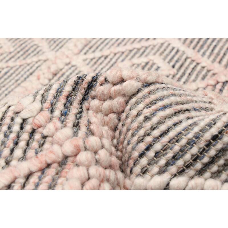 ECARPETGALLERY Braid weave Sienna Pink Wool Rug - 4'11 x 8'1