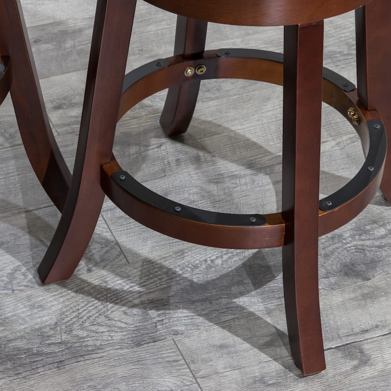 30" Bar Height Slat Back Swivel Stool