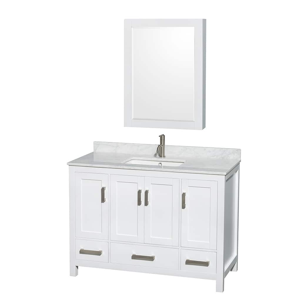Wyndham Collection Sheffield Single Vanity Set, Medicine Cabinet