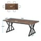 preview thumbnail 17 of 52, Farmhouse Dining Table for 6 People, 70.8-Inch Rectangular Wood Kitchen Table