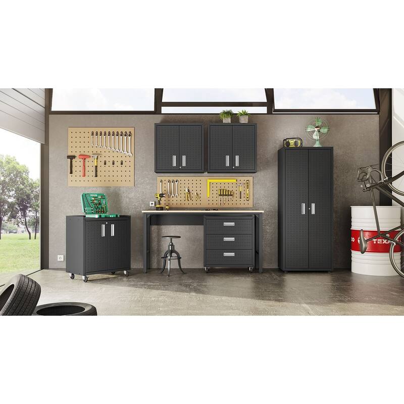 Fortress 31.5" Mobile Garage Cabinet with Drawer and Shelves