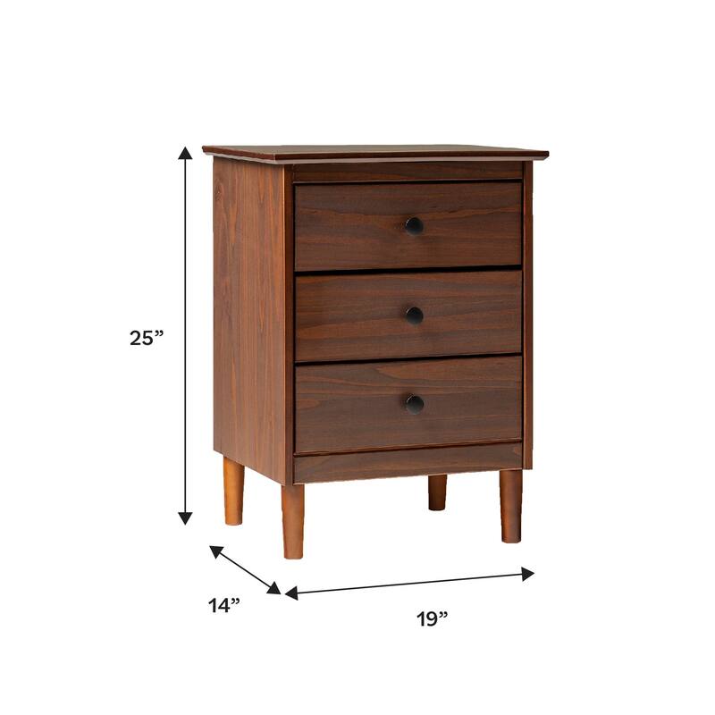 Walker Edison Bullrushes Solid Wood 3-Drawer Nightstand