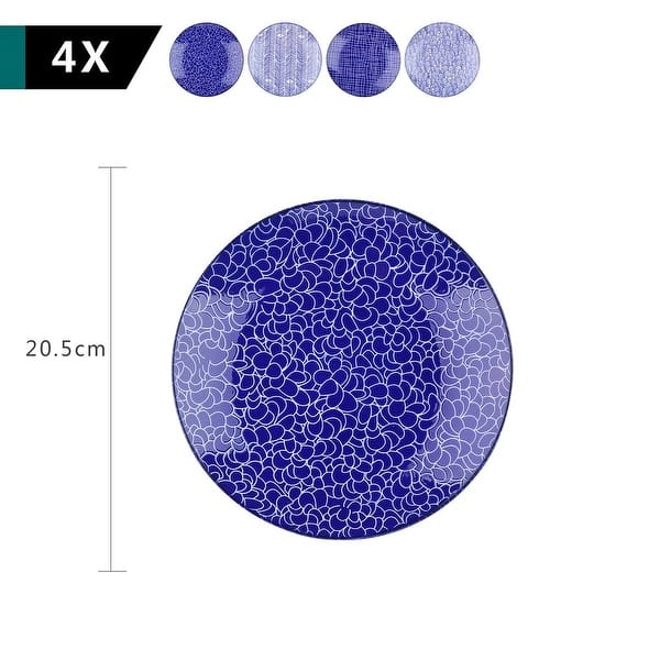 dimension image slide 3 of 4, vancasso Macaron 4-Piece Multi-Color Dinner Plates Dessert Soup Plates