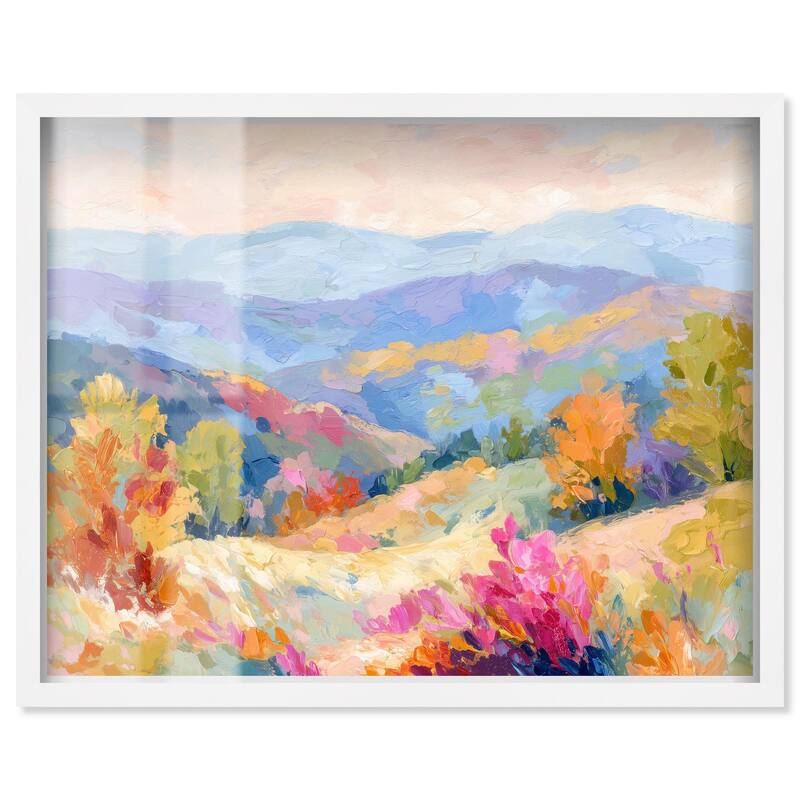 Colorful Valley II Shadowbox by Art Remedy - White - 36" x 30"