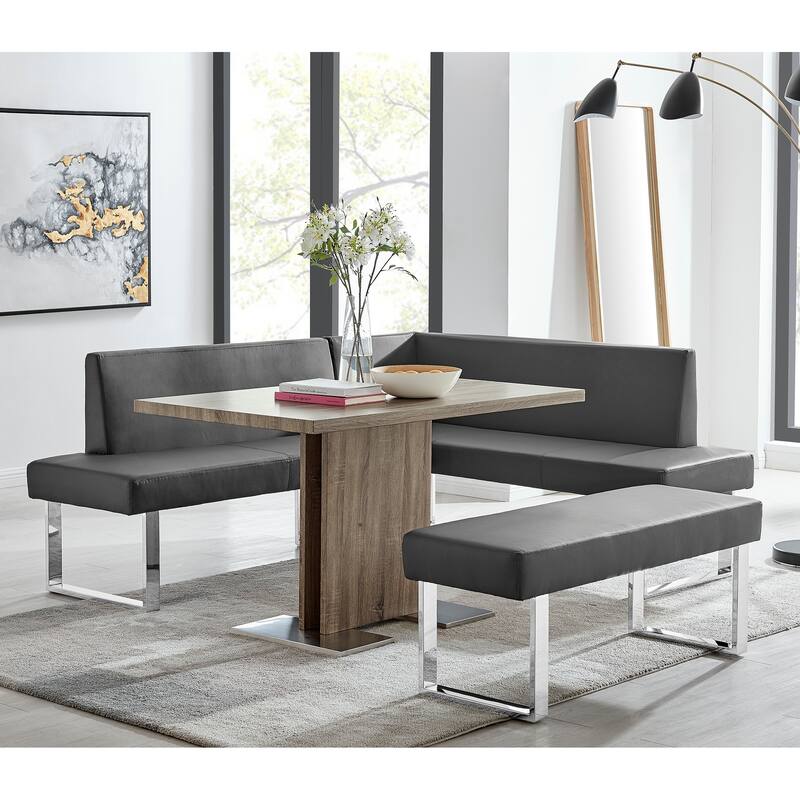 Strick & Bolton Natalia Faux Leather 48" Entryway Dining Bench