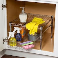 2-tier Clear Under Sink Organizers And Storage Medicine Cabinet Organizer  With Dividers, Pull Out Kitchen Pantry Shelf Cupboard Closet Vanity  Organization Bins, Home Supplies - Temu