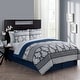 preview thumbnail 2 of 5, VCNY Home Beckham Blue Damask Bed-in-a-Bag Comforter Set