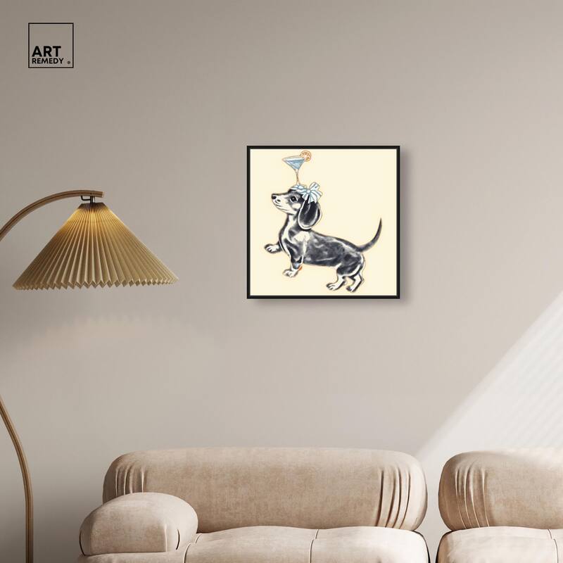 Martini Pup I Canvas by Art Remedy