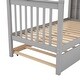 preview thumbnail 23 of 23, Twin over Twin Bunk Bed with Ladder and Full Guardrails Solid Wood Bunk Bed Frame with Trundle and Storage, No Box Spring Needed