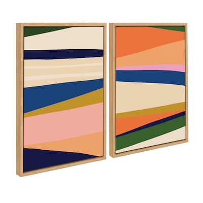 Kate and Laurel Sylvie Boho Max Framed Canvas by Creative Bunch Studio