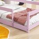 preview thumbnail 5 of 6, Pink Twin Pine Floor Bed with House-shaped Headboard
