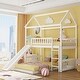 preview thumbnail 1 of 14, Twin over Twin Bunk Bed with Slide, House Bed with Slide White