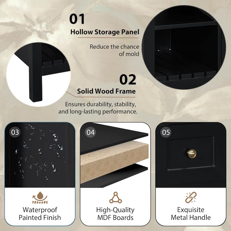 36" Freestanding Bathroom Vanity Set with Integrated Resin Sink - 36" x 18" x 34"