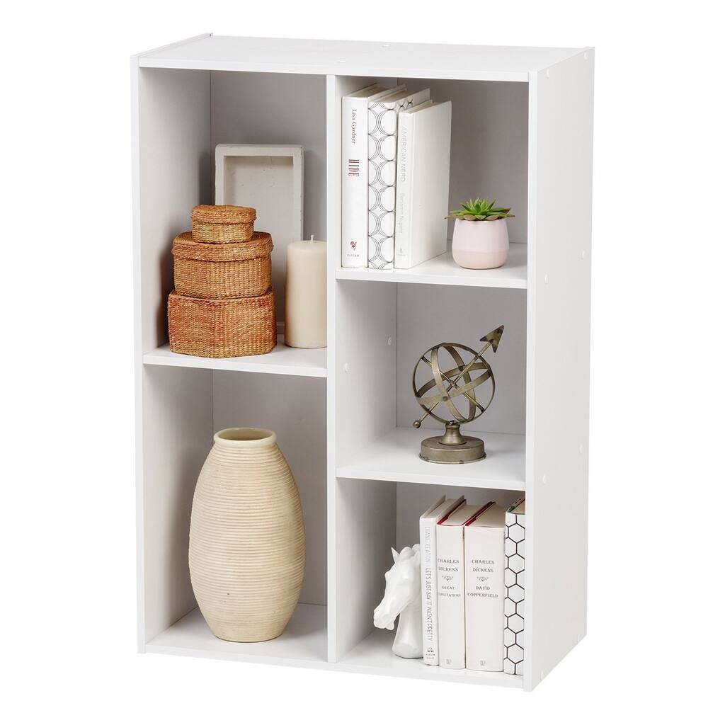5 Compartment Wood Organizer Bookcase Storage Shelf - Overstock - 37422041