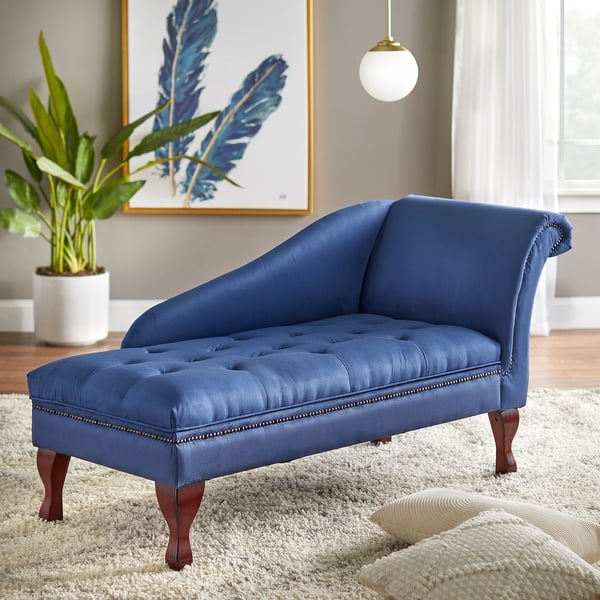 Simple Living Chaise Lounge With Storage Overstock 3545807 The back and armrest are given a tufted design to complete the sophisticated look. usd