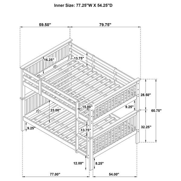 dimension image slide 2 of 3, Chapman Transitional Wood Frame Bunk Bed