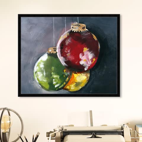 Oliver Gal 'Ornaments' Spiritual and Religious Framed Wall Art Prints Religion - Red, Green