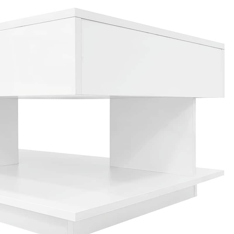 41.3''-76.7'' Extendable Coffee Table, Efficient Central Coffee Table with Multiple Storage Compartments