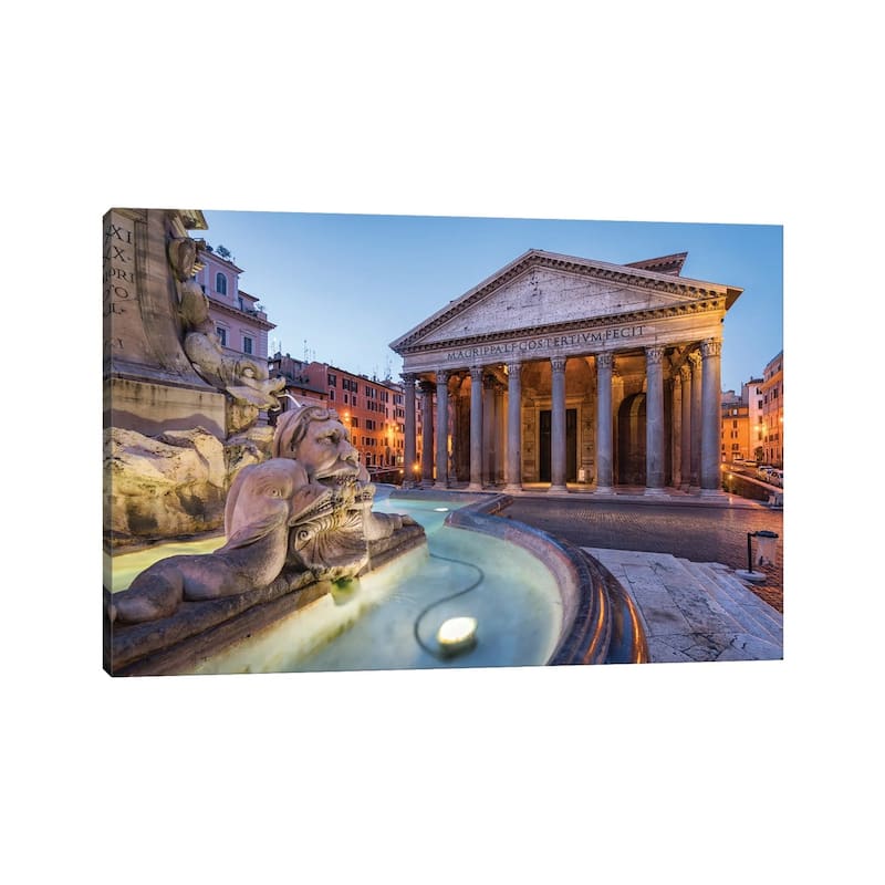 iCanvas "Fontana Del Pantheon And Pantheon At The Piazza Della Rotonda, Rome, Italy" by Jan Becke Canvas Print