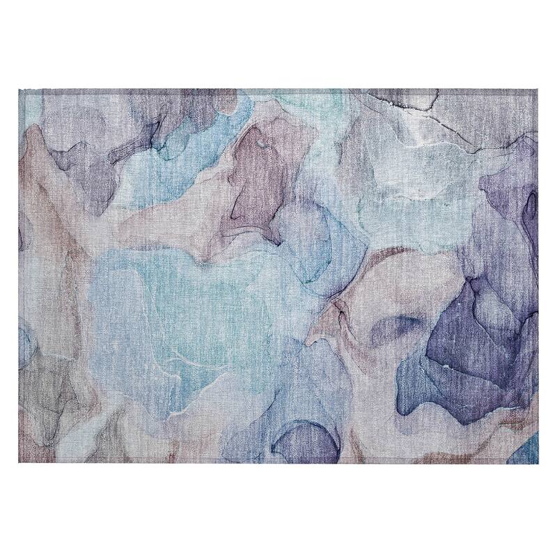 Dava Unique Abstract Weather Resistant Blended Style Outdoor Rug
