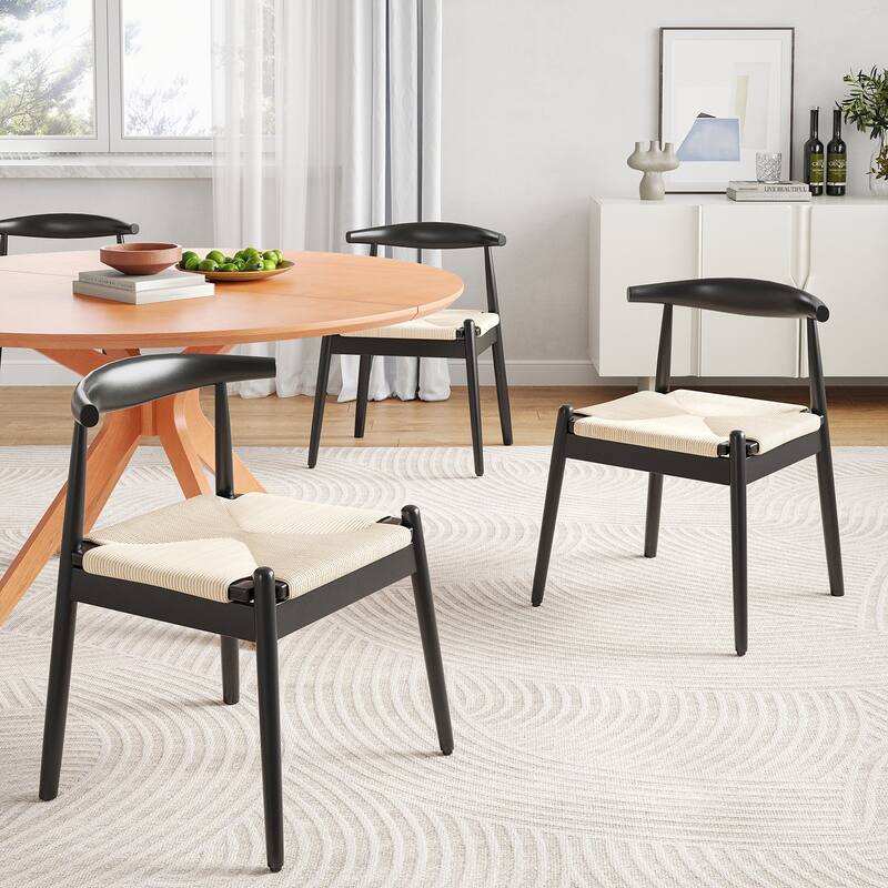 Wood Round Dining Table with X-Shaped Base, Kitchen Table Office Table with Floor Protection Pads, Easy Assembly