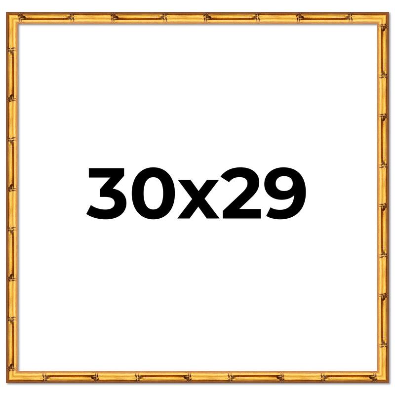 30x29 Frame Gold Bamboo Picture Frame Modern Photo Frame Includes UV Acrylic Shatter Guard Front Acid Free Foam Backing Board