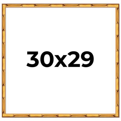 30x29 Frame Gold Bamboo Picture Frame Modern Photo Frame Includes UV Acrylic Shatter Guard Front Acid Free Foam Backing Board