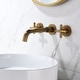 preview thumbnail 3 of 8, Wall Mount Bathroom Sink Faucet Double Handle Bathroom Faucet Copper Three Hole Bathroom Basin Vanity Faucet