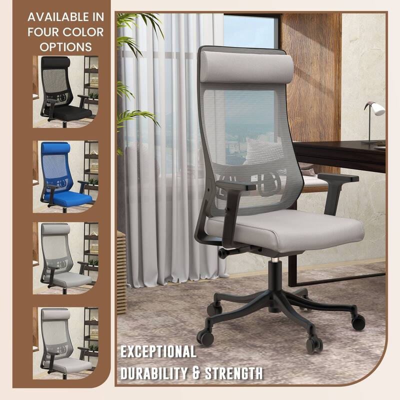 Dale Mesh Back Ergonomic Office Chair with Adjustable Height/Arms Cotton Padded Seat Tilt Swivel for Home Office or Conference