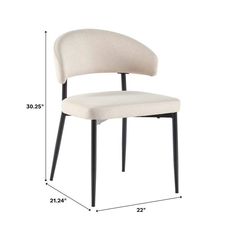 Middlebrook Designs Curved Back Upholstered Dining Chair (Set of 2)