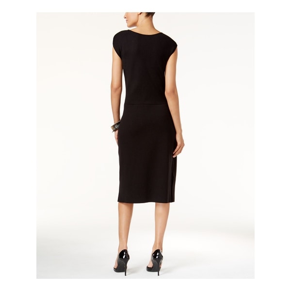 black sheath dress midi
