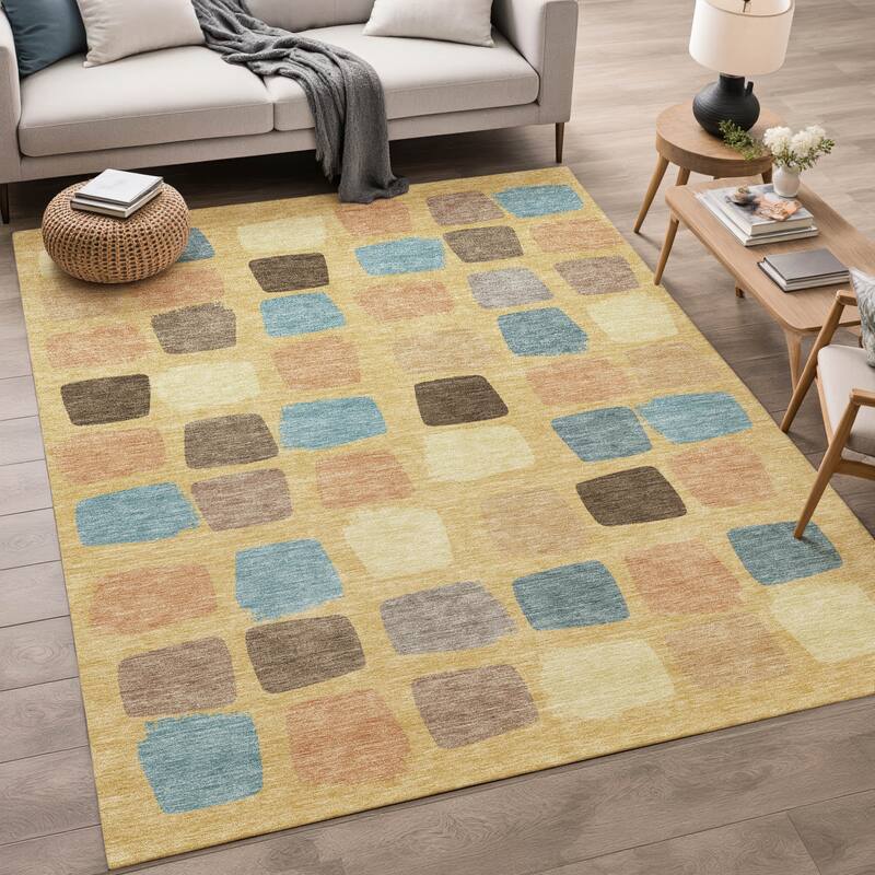 Machine Washable Indoor/ Outdoor Casual Hoppy Chantille Rug