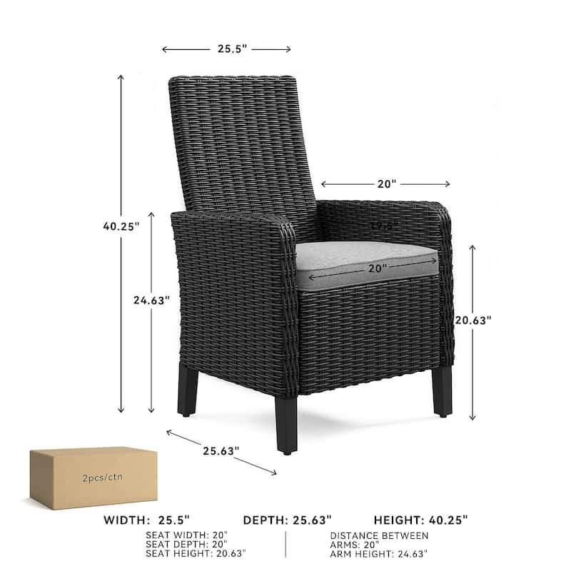 Signature Design By Ashley Beachcroft Outdoor Dining Chairs Set - 25.5" W x 25.63" D x 40.25" H