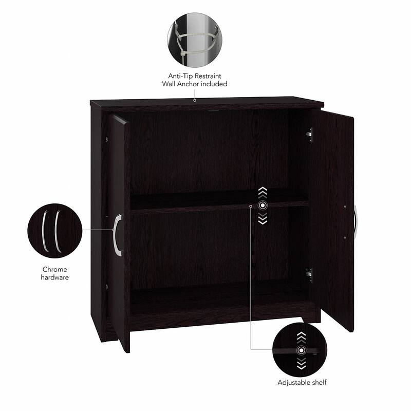 Cabot Small Entryway Cabinet with Doors by Bush Furniture