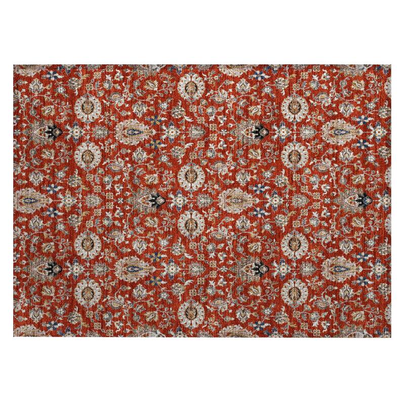 Machine Washable Indoor/Outdoor Traditional Persian Chantille Rug