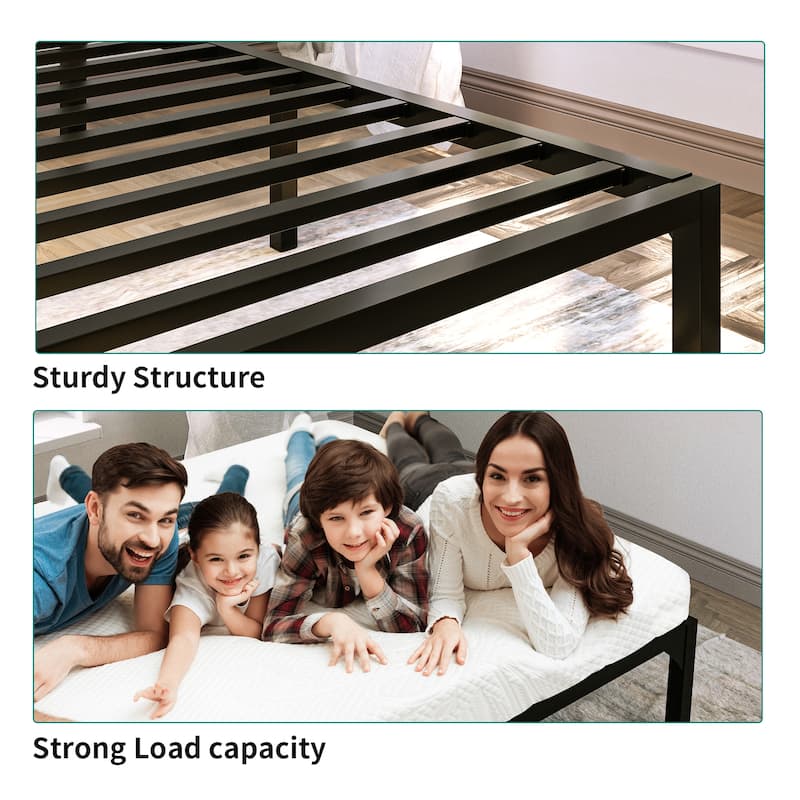 King Modern Metal Platform Bed Frame