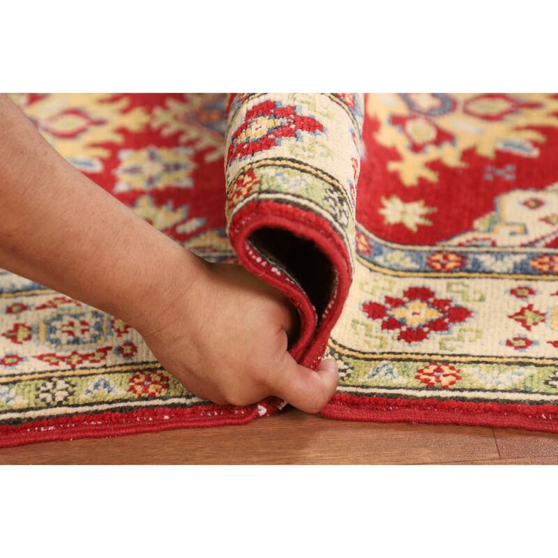 Red Kazak Oriental Rug Handmade Home Decor Wool Carpet - 2'8" x 4'4"