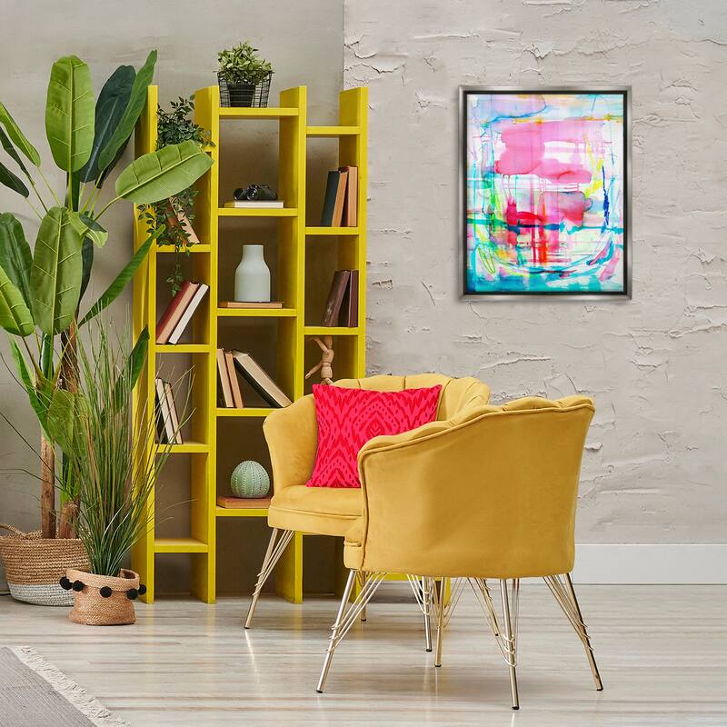 Stupell Vivid Watercolor Abstraction Framed Floater Canvas Wall Art Design By Gemma Bardot