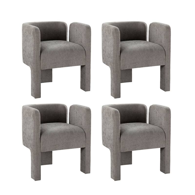 Eugen Modern Low Back Dining Chair with Three-legged Design Set Of 4 By HULALA HOME