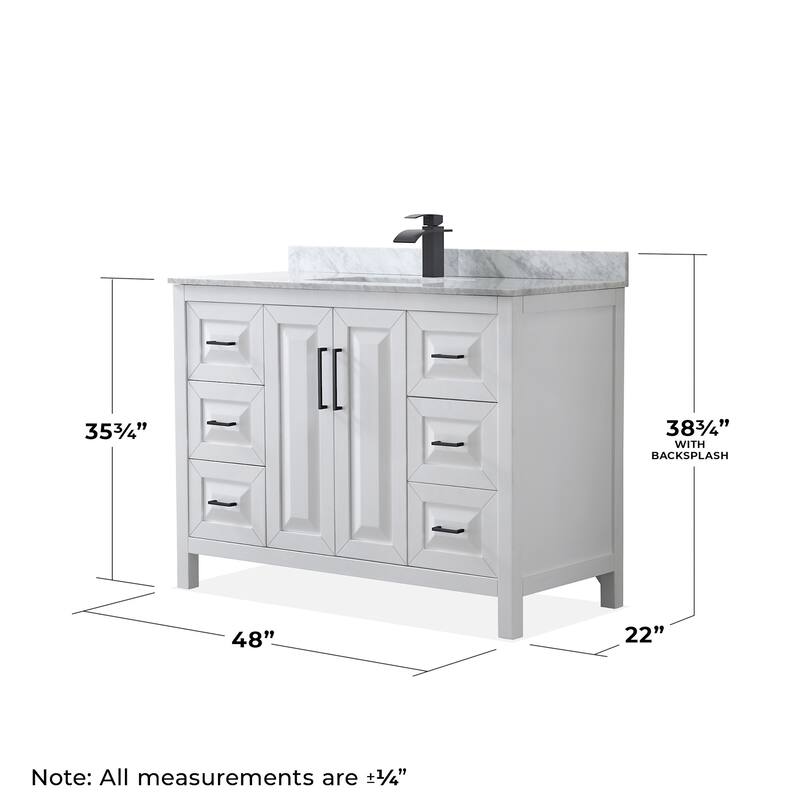 Wyndham Collection Daria 48" Free Standing Single Vanity Set with MDF