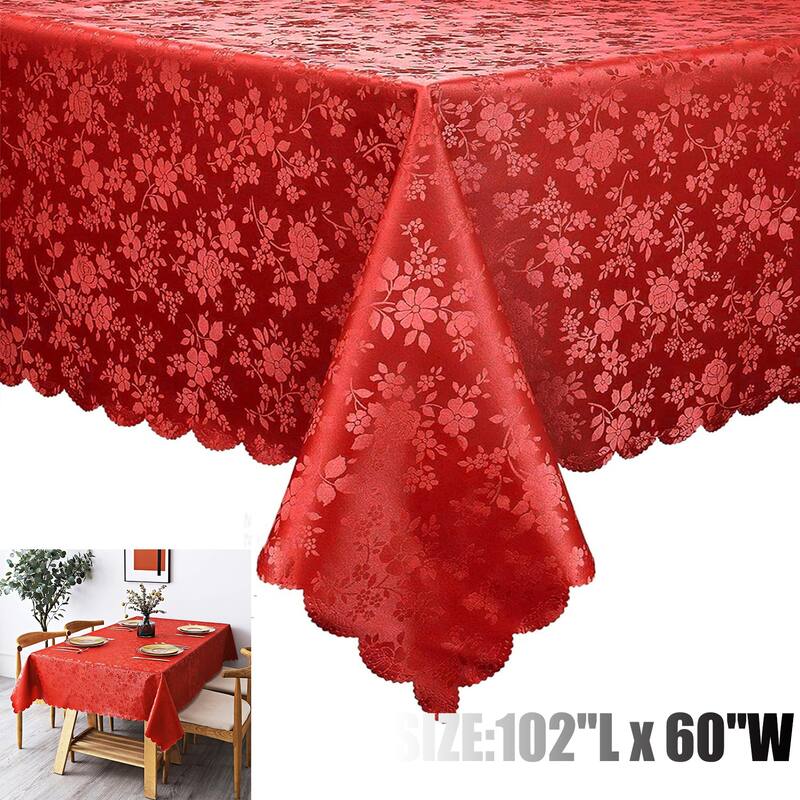Waterproof Wipeable Vinyl Tablecloth,Rectangle Heavy Duty Table Cloth,102"L x 60"W
