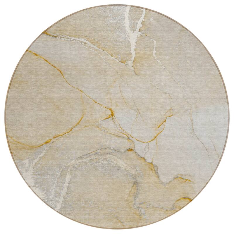 Jamo Artistic Abstract Weather Resistant Timeless Fusion Round Outdoor Rug - 8' Round