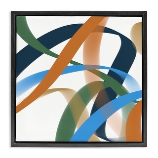 Stupell Elemento Curved Ribbons Framed Floater Canvas Wall Art Design ...