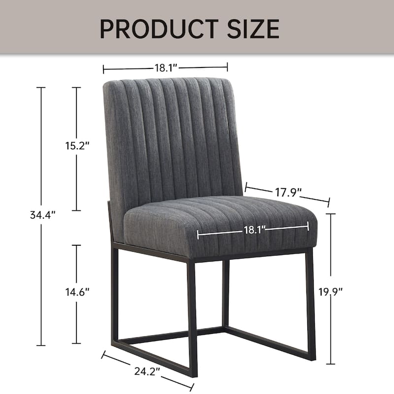 Mid Century Modern Dining Chair with Black Metal Legs