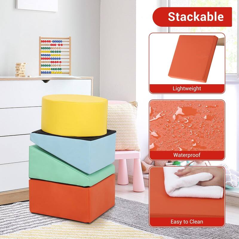 Toddler Foam Climbing Blocks Set - 5PCS Indoor Active Playset