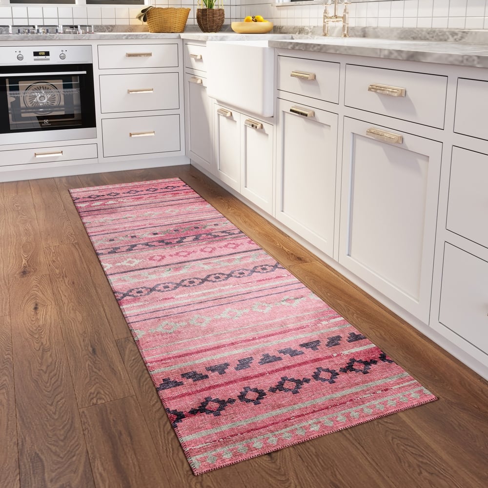 Indoor/ Outdoor Addison Yuma Southwest Striped Washable Area Rug