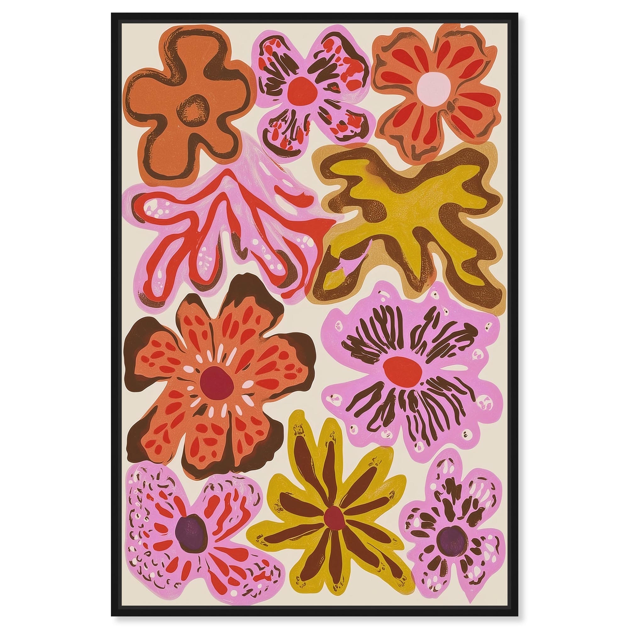 Summer Flowers I Floral Decor Framed Canvas Print by Art Remedy
