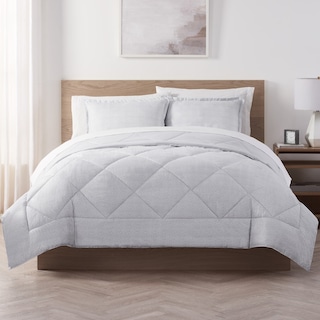 Serta Supersoft Cooling Bed Set, Reversible Bedding Comforter and Solid Sheet Set